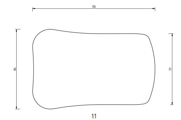 FS Rhodium Double-Sided Lateral Mirror Without Handle 88x77x133mm